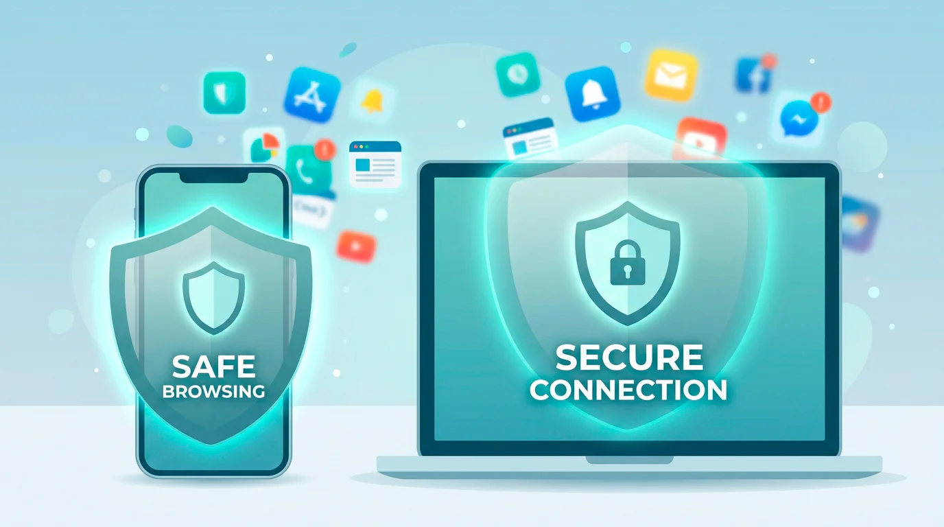 Illustration of gambling apps and sites being blocked across a phone and laptop