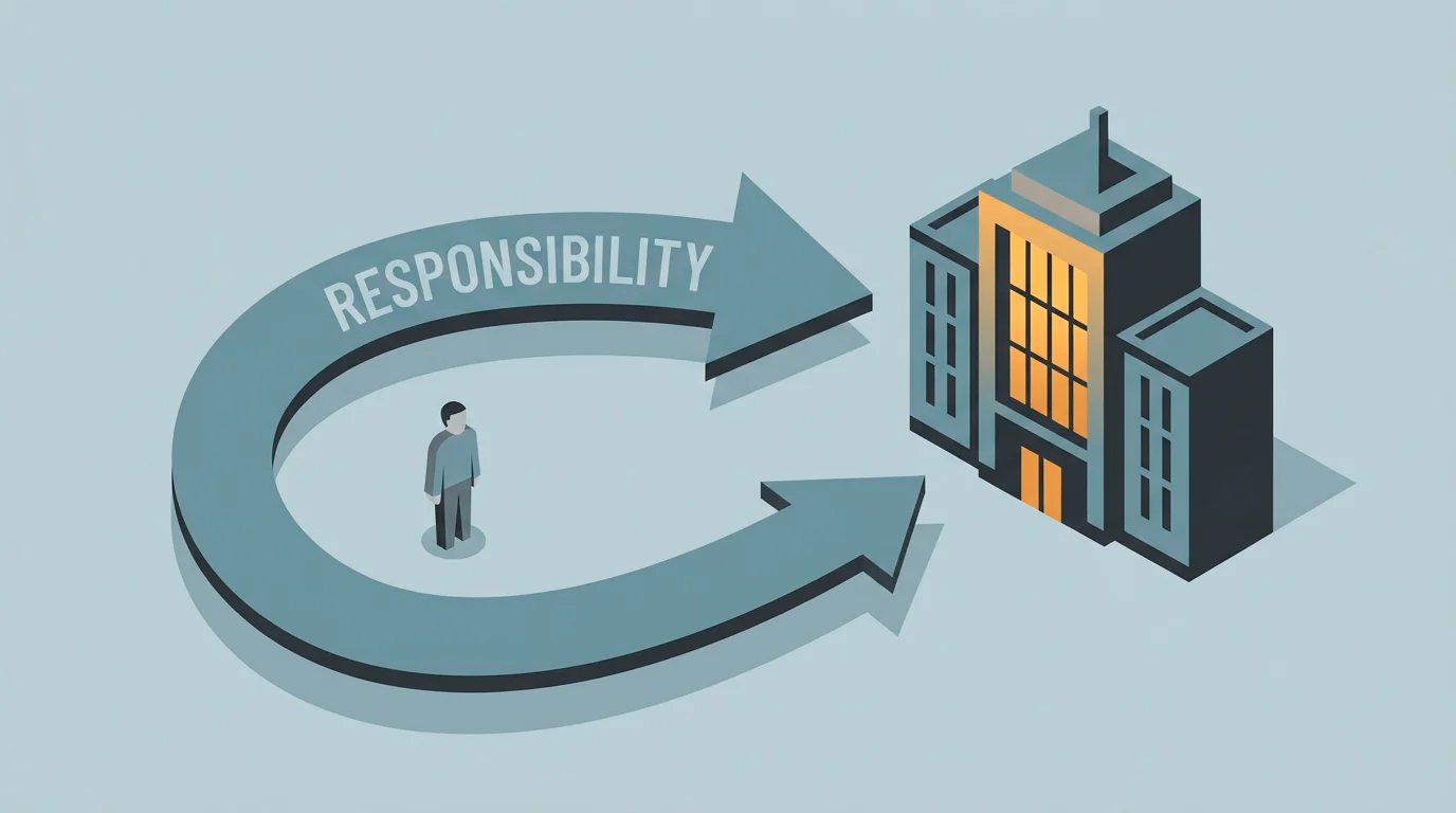 Illustration pointing legal liability toward a gambling operator rather than an individual player
