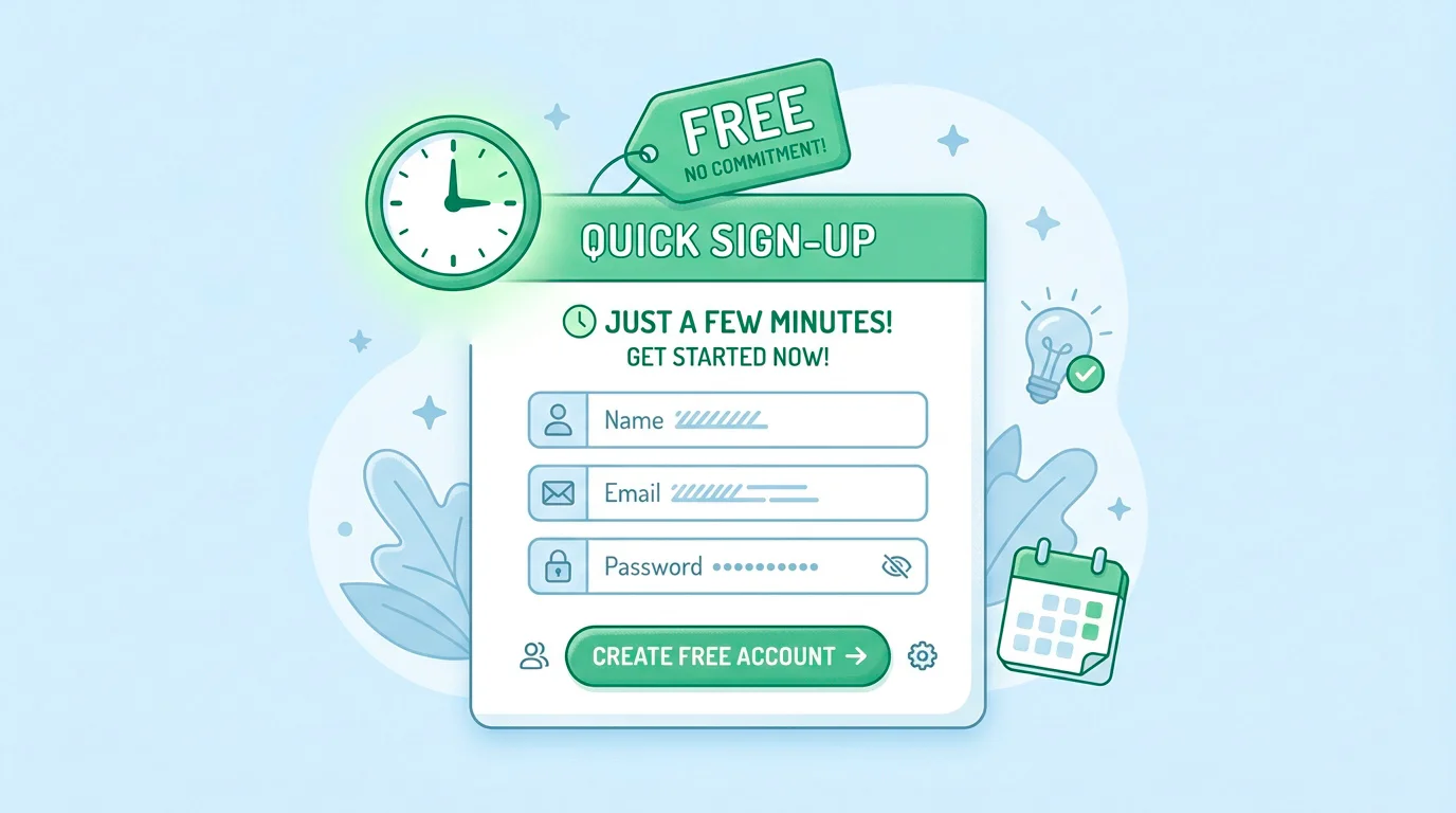Illustration of a quick free online self-exclusion sign-up