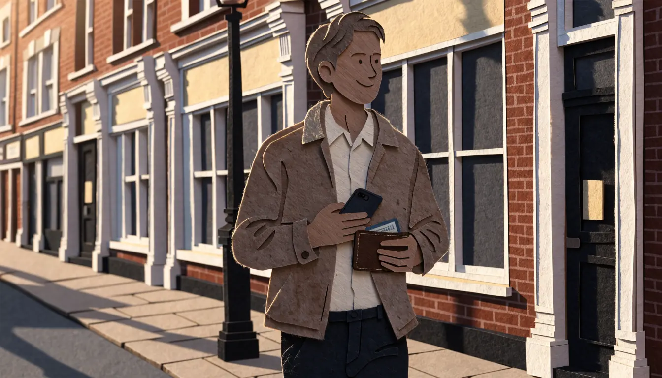 Person on a British high street checking phone after a fast casino payout