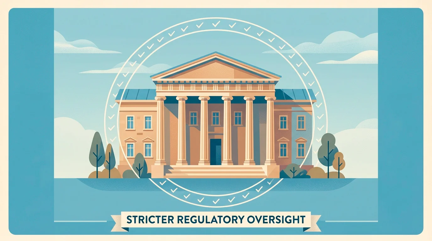 Stylised European regulatory building representing the Malta Gaming Authority's stricter oversight