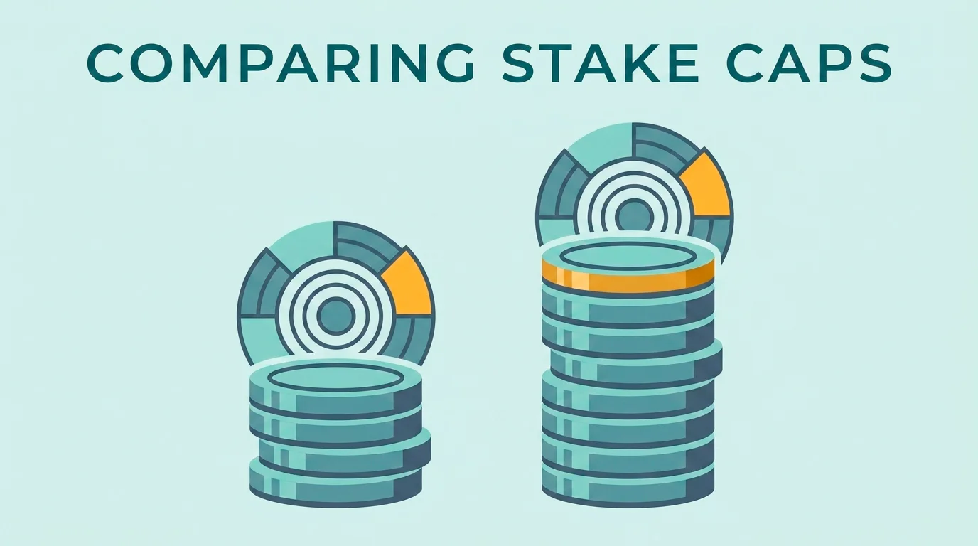 Comparison of a five pound and two pound per spin stake cap
