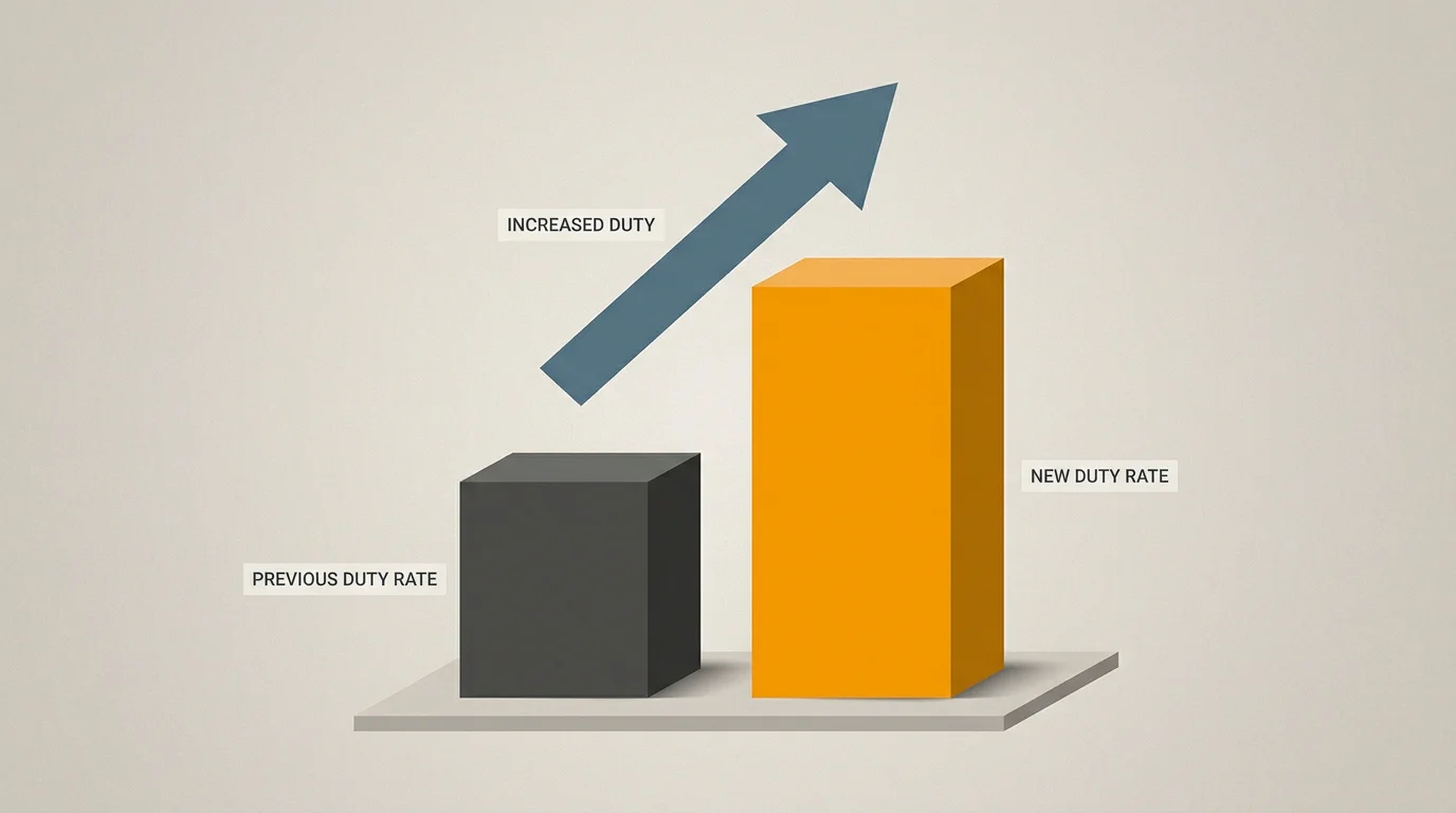 Illustration of a gaming duty rate rising from a lower bar to a much higher one