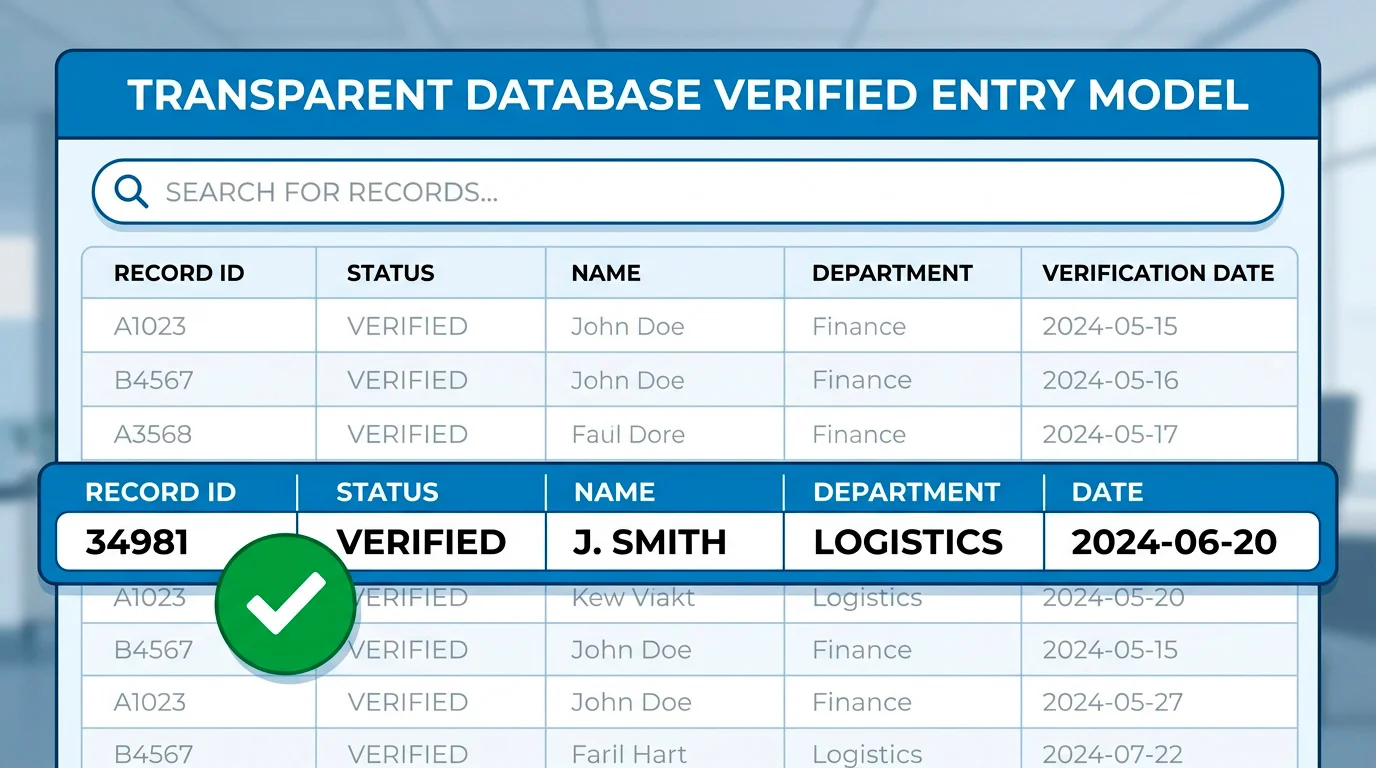 A clean, searchable regulator register interface used as a benchmark for verifiable licensing
