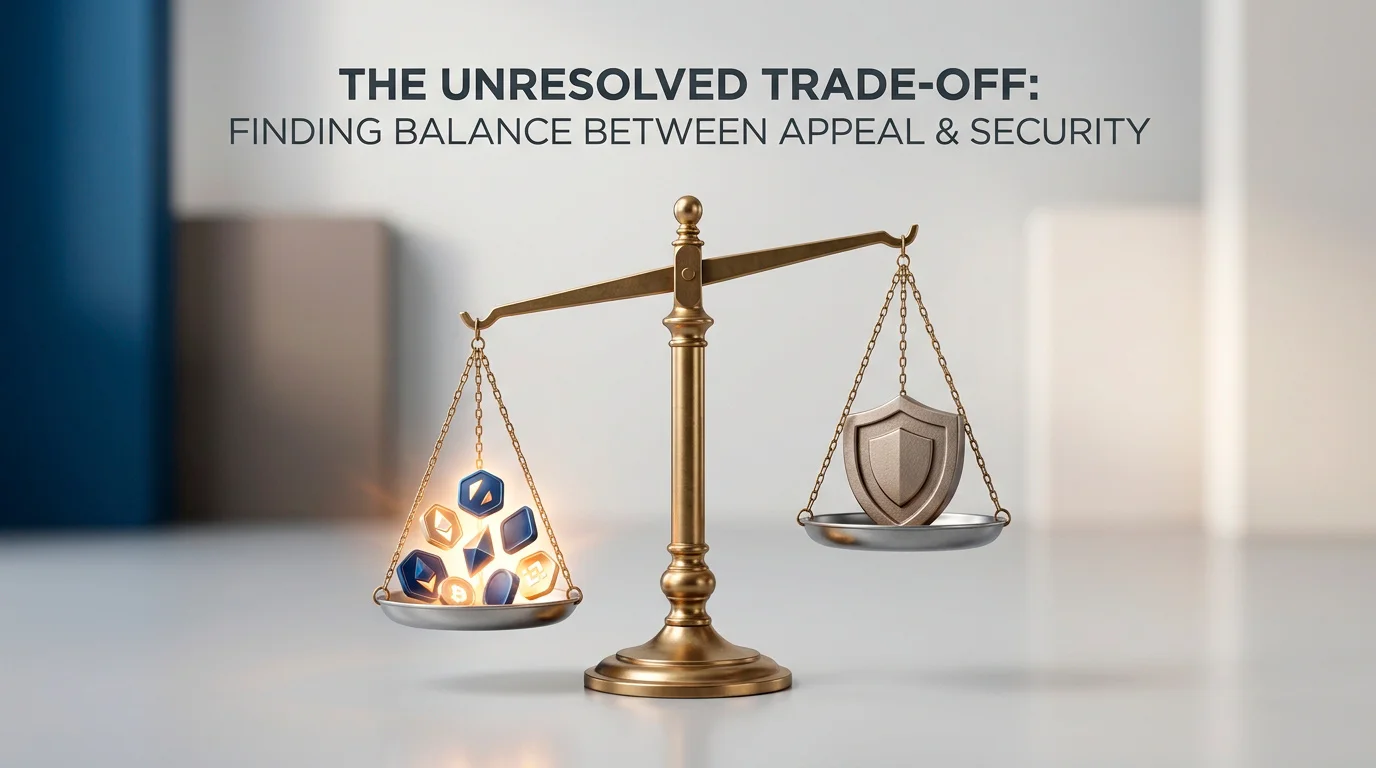 A set of balance scales weighing potential benefits against risks